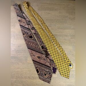 VINTAGE Rooster‎ Brand Mens Ties BOHO TRIBAL PRINT MCM MOD